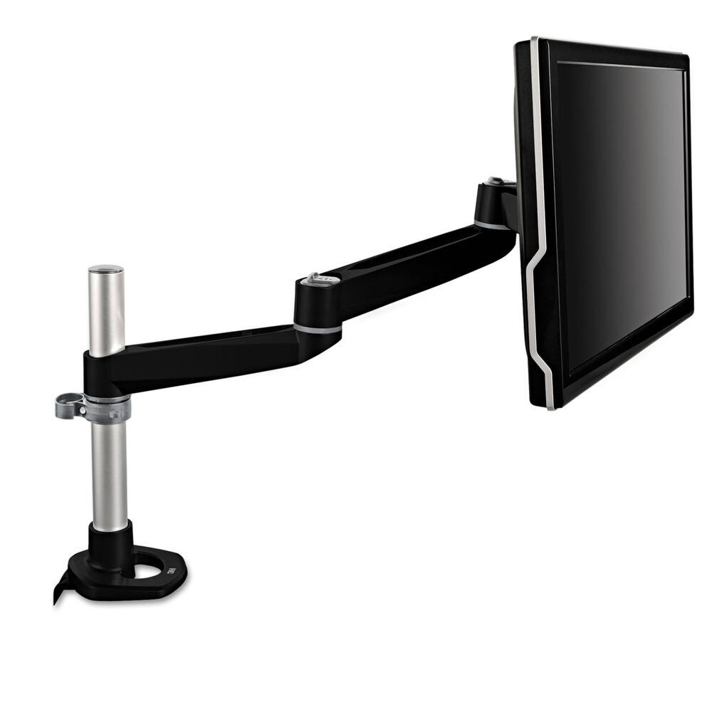 Angle. 3M - MA140MB 4-1/2 in. x 19-1/2 in. 30-lb. Capacity Dual-Swivel Monitor Arm/Gray - Black/Gray.