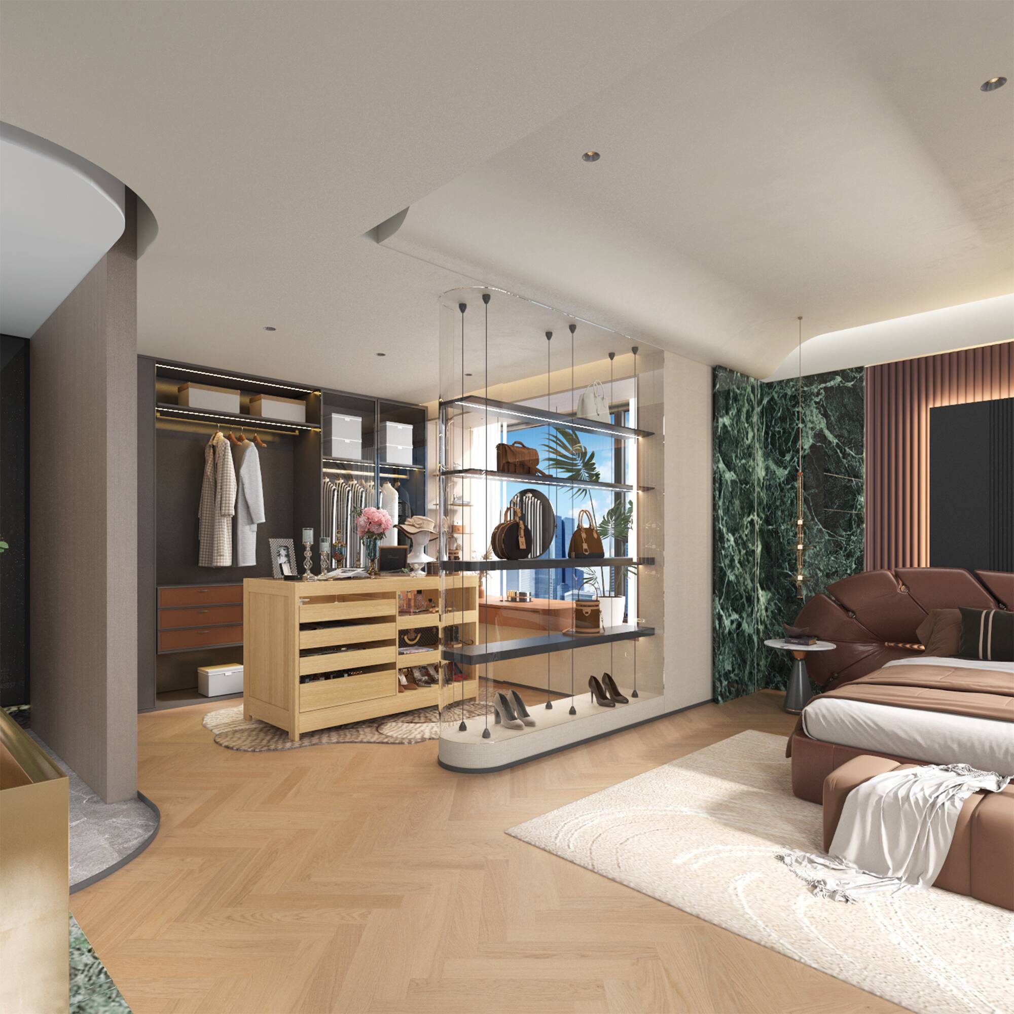 Alt View 10. Famapy - Famapy Wood & Glass Horizontal Dresser: Organized Elegance for Closets & Bedrooms - Wooden.