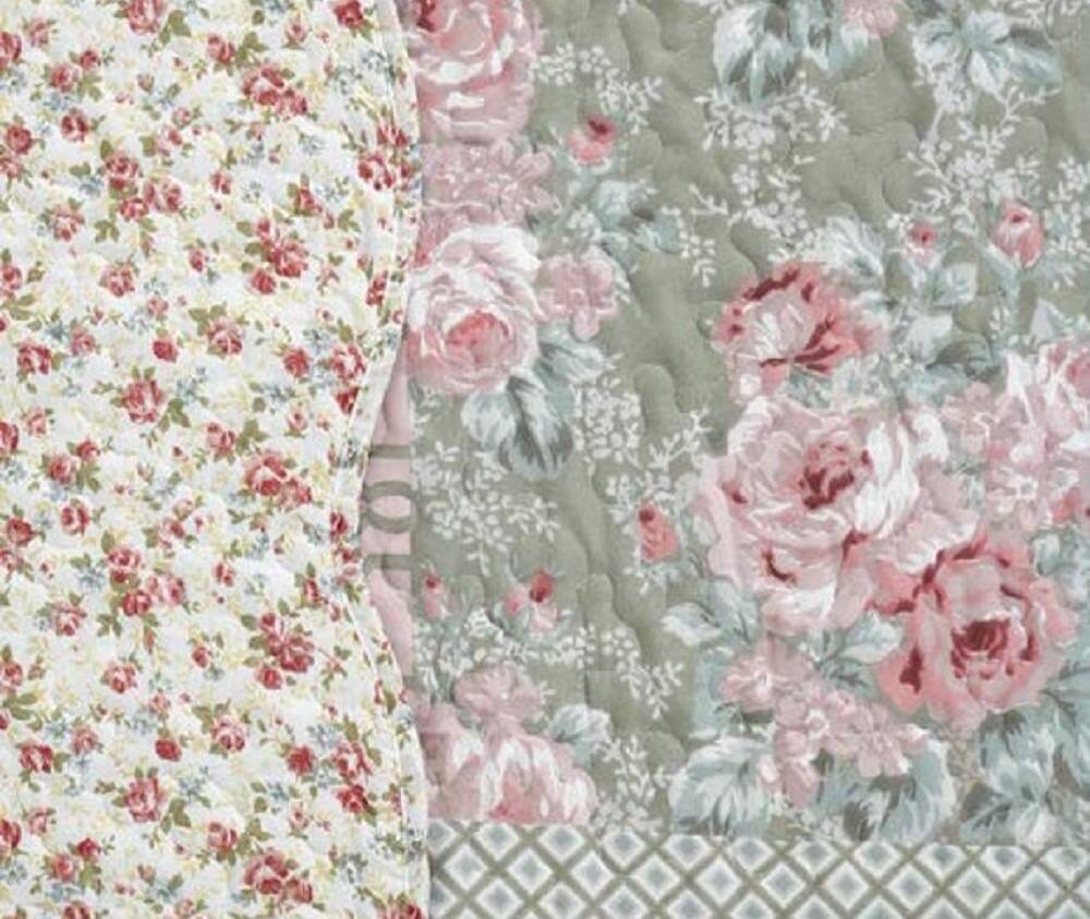 Angle. J&V TEXTILES - Gray Patchwork Reversible Quilt Set - Patchwork.