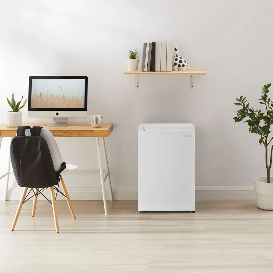 Alt View 12. Insignia™ - 2.5 Cu. Ft. Mini Fridge with Reversible Door and ENERGY STAR Certification - White.