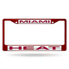 Rico Industries - Miami Heat NBA Maroon Painted Metal Laser Cut License Plate Frame - Multi