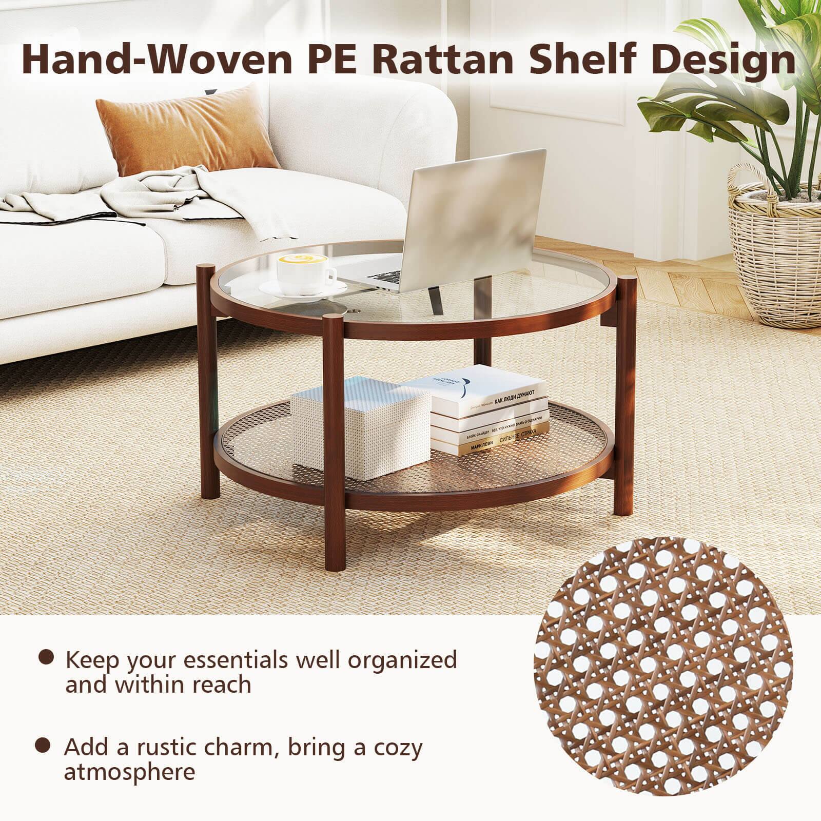 Hand-Woven PE Rattan Shelf Design

- Keep your essentials well organized and within reach
- Add a rustic charm, bring a cozy atmosphere
