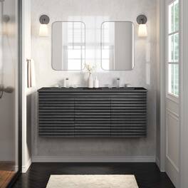 Render 48" Wall-Mount Bathroom Vanity Basin Included by Modway - Charcoal Black