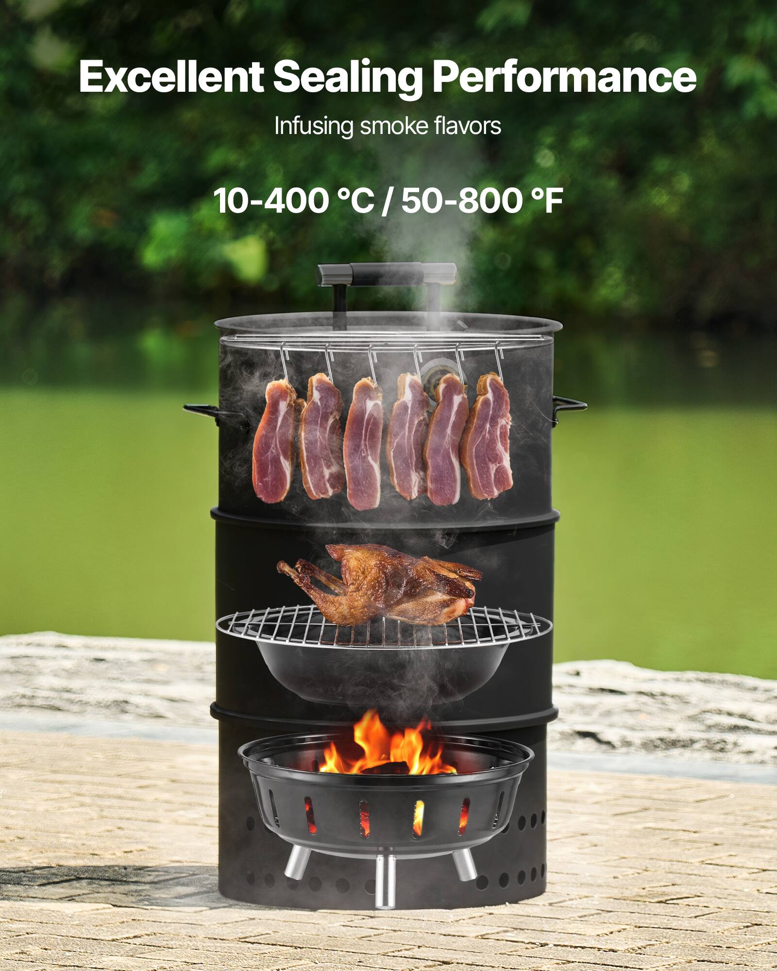 Excellent Sealing Performance  
Infusing smoke flavors  
10-400 °C / 50-800 °F