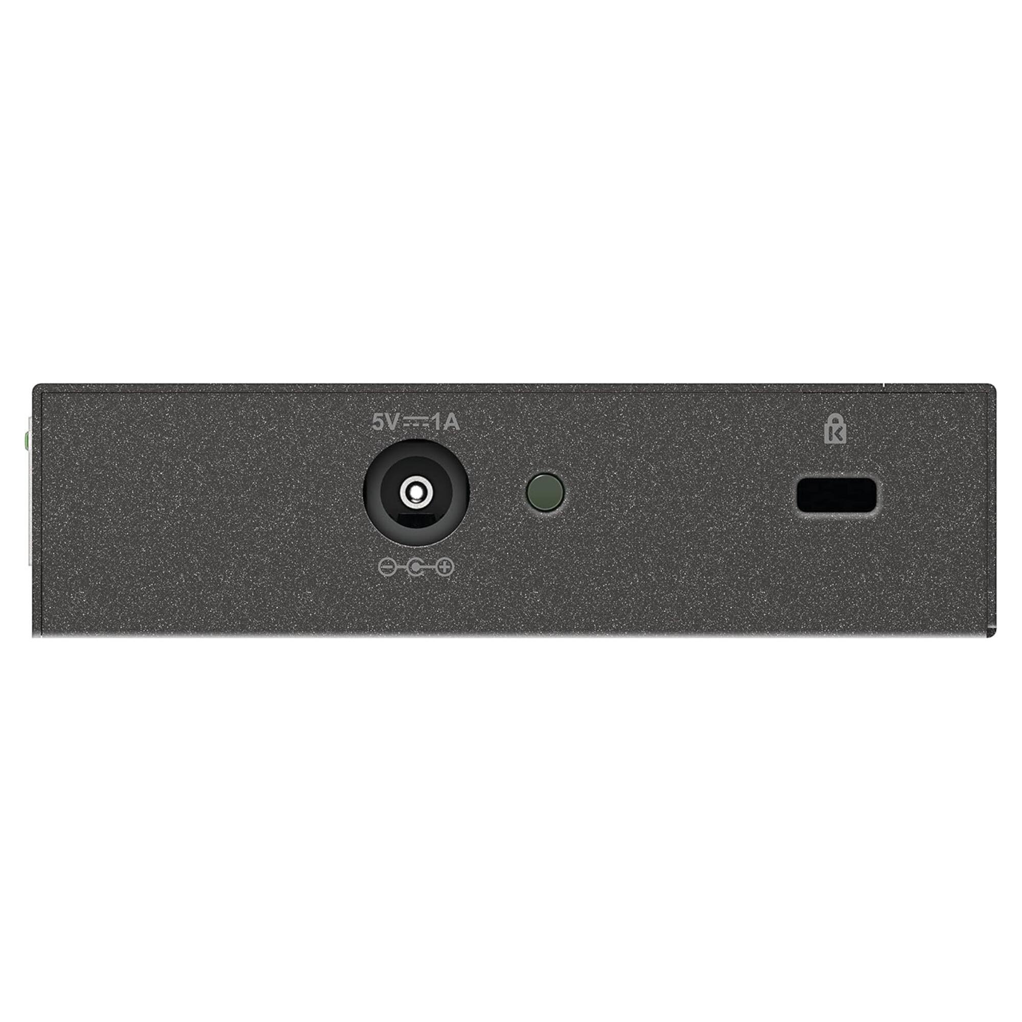 Alt View 4. D-Link - D-Link 5-Port Gigabit Unmanaged Switch, Plug and Play Fanless Metal Compact Desktop Design (DGS-105) - Black.