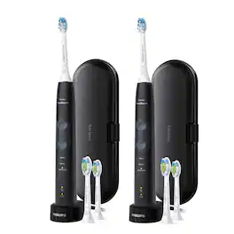 2x Philips Sonicare Protective Clean 5300 Rechargeable Electric Toothbrush, HX6423/34 - Black