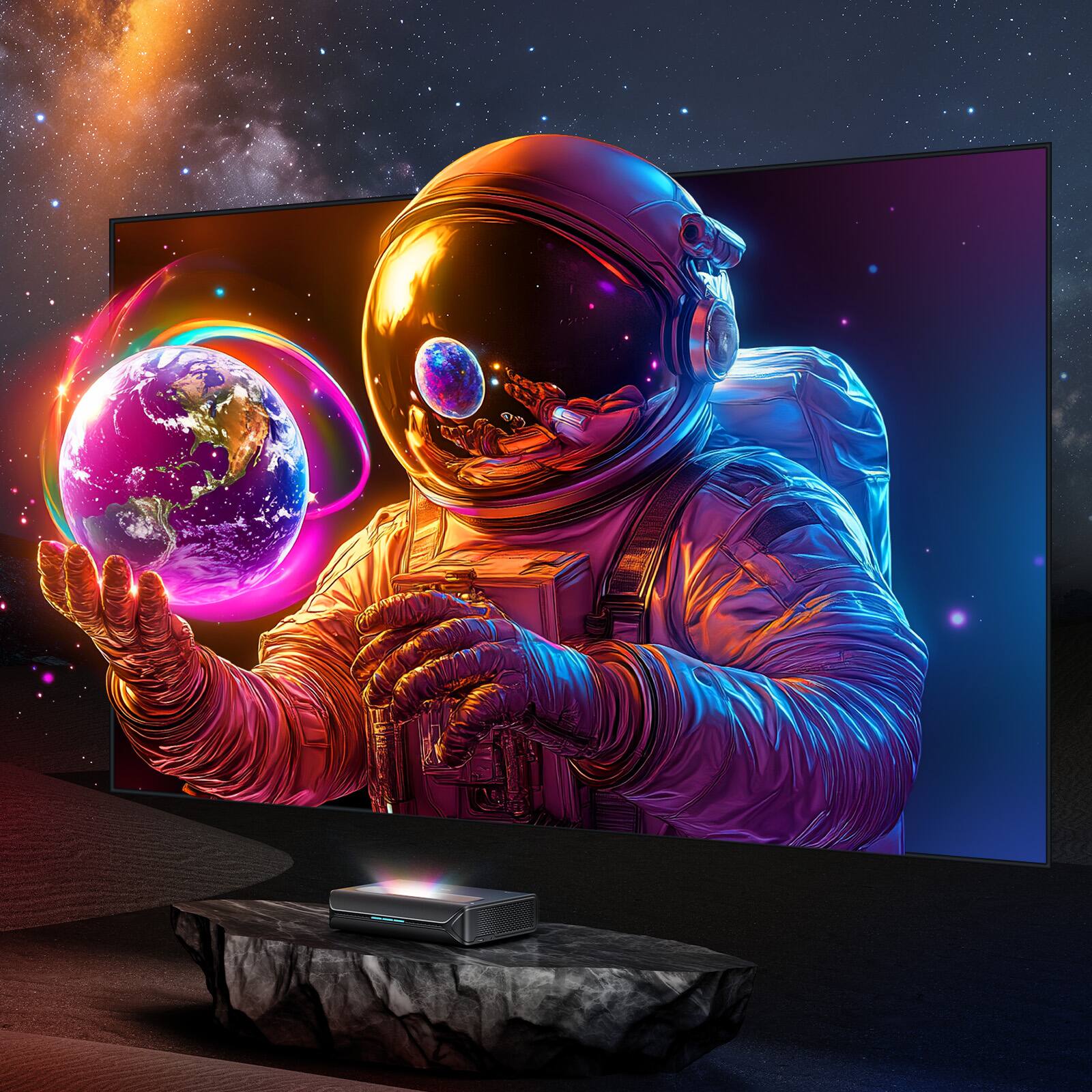 NexiGo Aurora Pro MKII 4K Tri Color Laser UST Projector, >30,000:1
