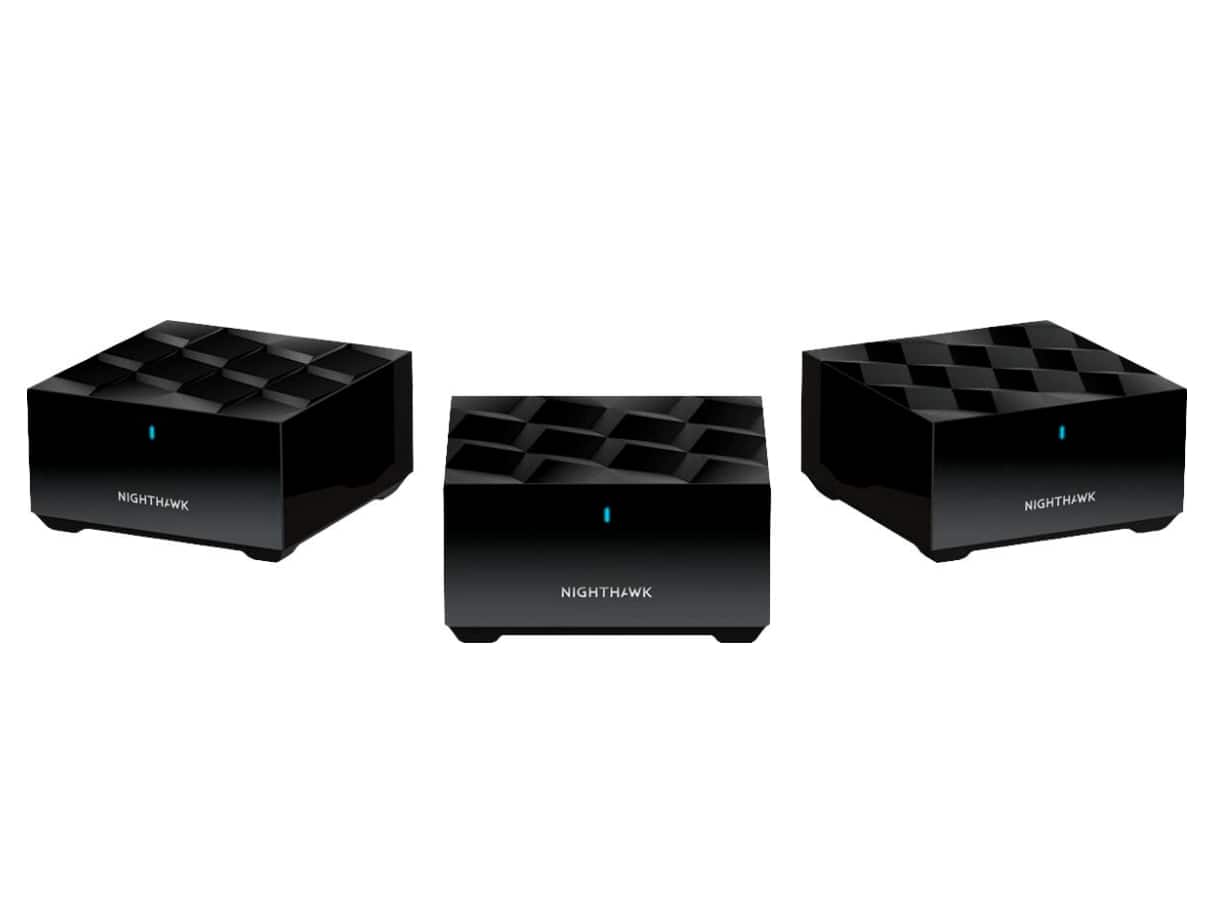 NETGEAR - Refurbished Excellent - MK73-100NAR Nighthawk Dual-Band AX3000 3-Pack 3Gbps WiFi 6 Mesh System 1 Router + 2 Satellites - Black