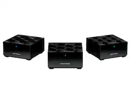 NETGEAR - MK73-100NAR Nighthawk Dual-Band AX3000 3-Pack 3Gbps WiFi 6 Mesh System 1 Router + 2 Satellites - Refurbished Excellent - Black