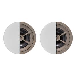 Proficient Audio - 8" 150-Watt Protege C801 2-Way In-Ceiling Speaker Pair, 8 Ohms, Graphite Woofer, Pivoting Aluminum Dome Tweeter - White
