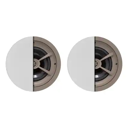 Front. Proficient Audio - 8" 150-Watt Protege C801 2-Way In-Ceiling Speaker Pair, 8 Ohms, Graphite Woofer, Pivoting Aluminum Dome Tweeter - White.