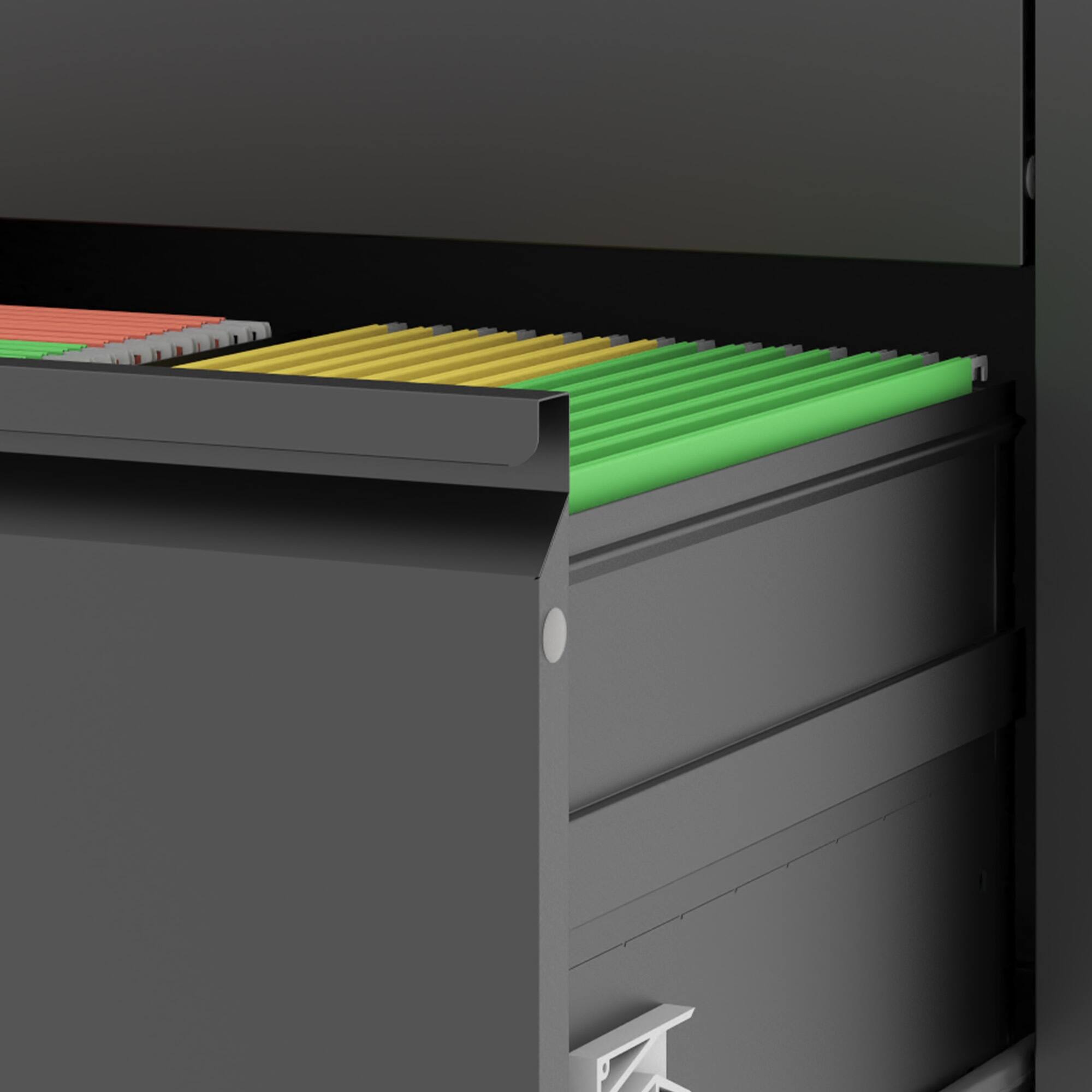 Alt View 4. Boyel Living - 2-Drawer Lateral Metal File Cabinet with Lock - Black.