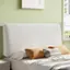 Angle. Pinmoco - Pinmoco - Upholstered Headboard Ergonomic Design Headboard - White.