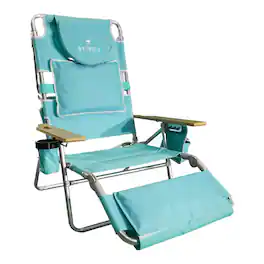 Ostrich - The Deluxe 3N1 Lightweight Outdoor Beach Lounge Chair w/ Footrest - Aqua