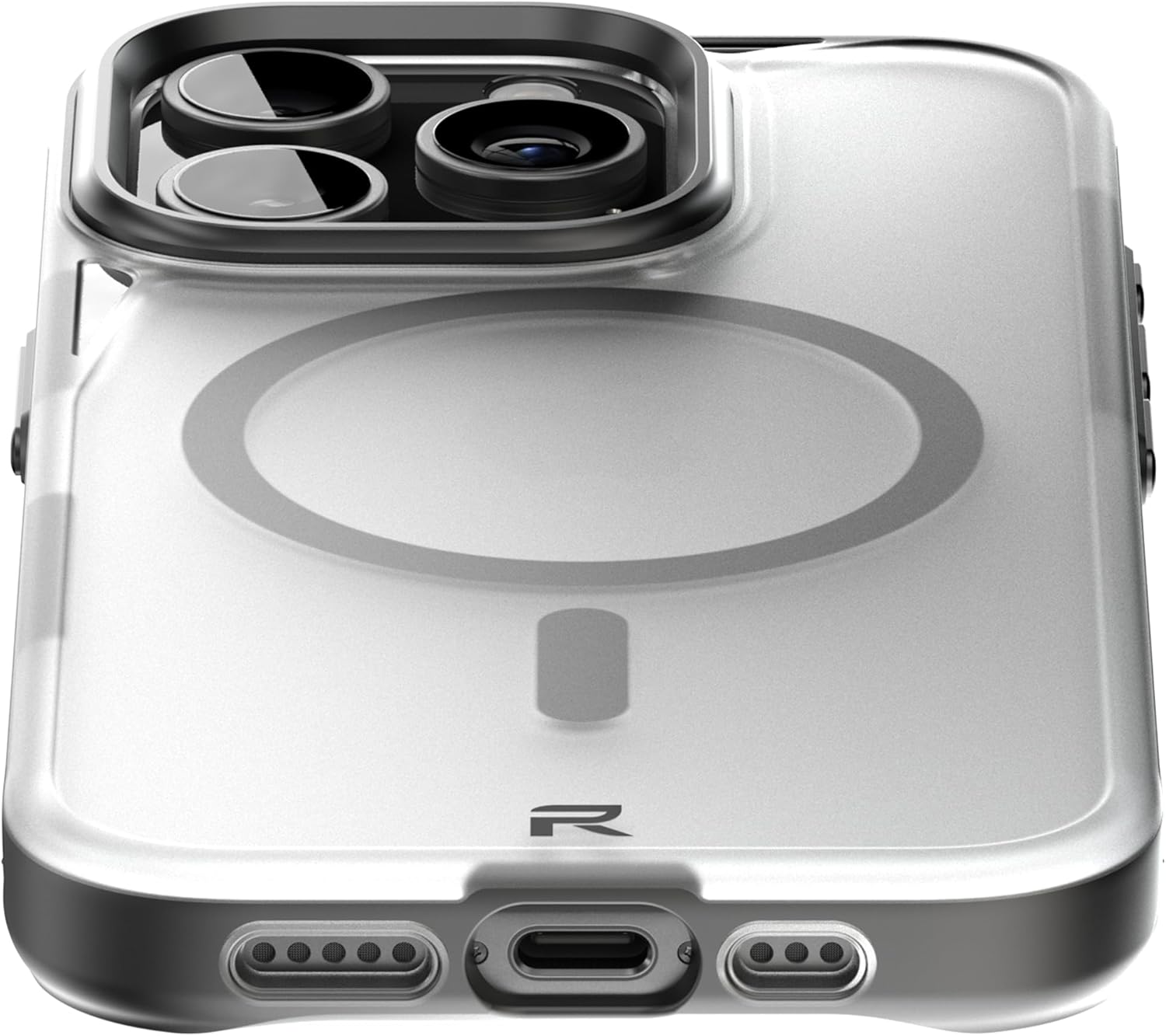 Back. Rebel - Rebel - Frosted Series GEN6 Case For Apple iPhone 16 Pro - Black/Matte Clear - Black.