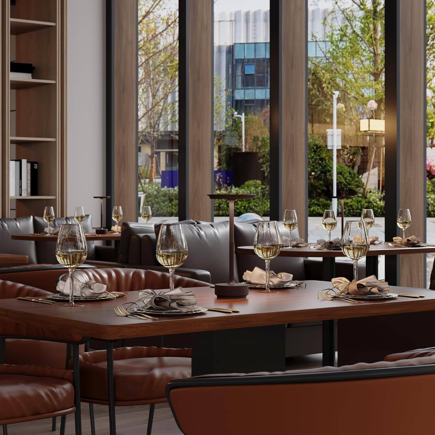 Alt View 4. FINEAK - 2-Pack Cordless Rechargeable LED Table Lamps for Indoor/Outdoor - Rust.