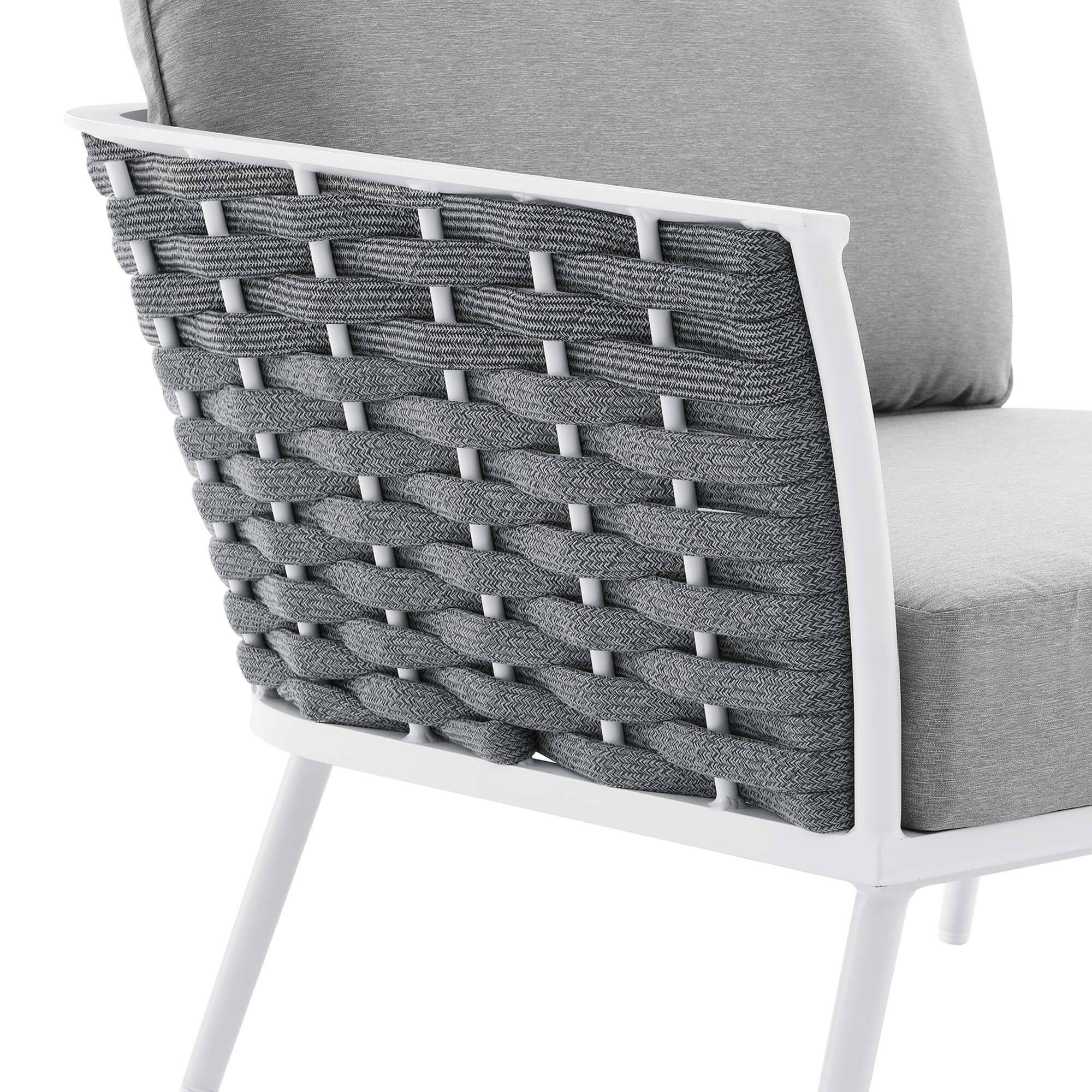 Alt View 2. Modway - Stance 4-Piece Outdoor Aluminum Sectional Sofa Set - White Gray.