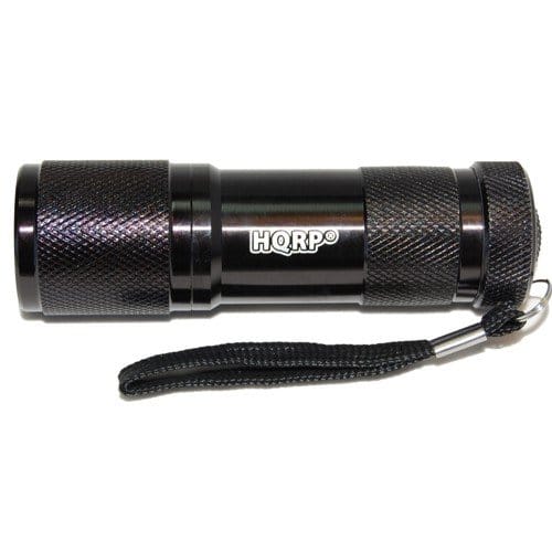 HQRP 365 nm UV Blacklight Flashlight 9 LED Mineral Gem