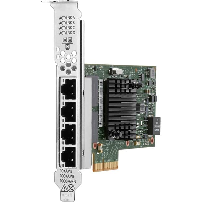 HP - HPE Ethernet 1Gb 4-port Base-T I350-T4 Adapter - PCI Express 2.0 x4 - 4 Port(s) - 4 - Twisted Pair - 1000Base-T - Black