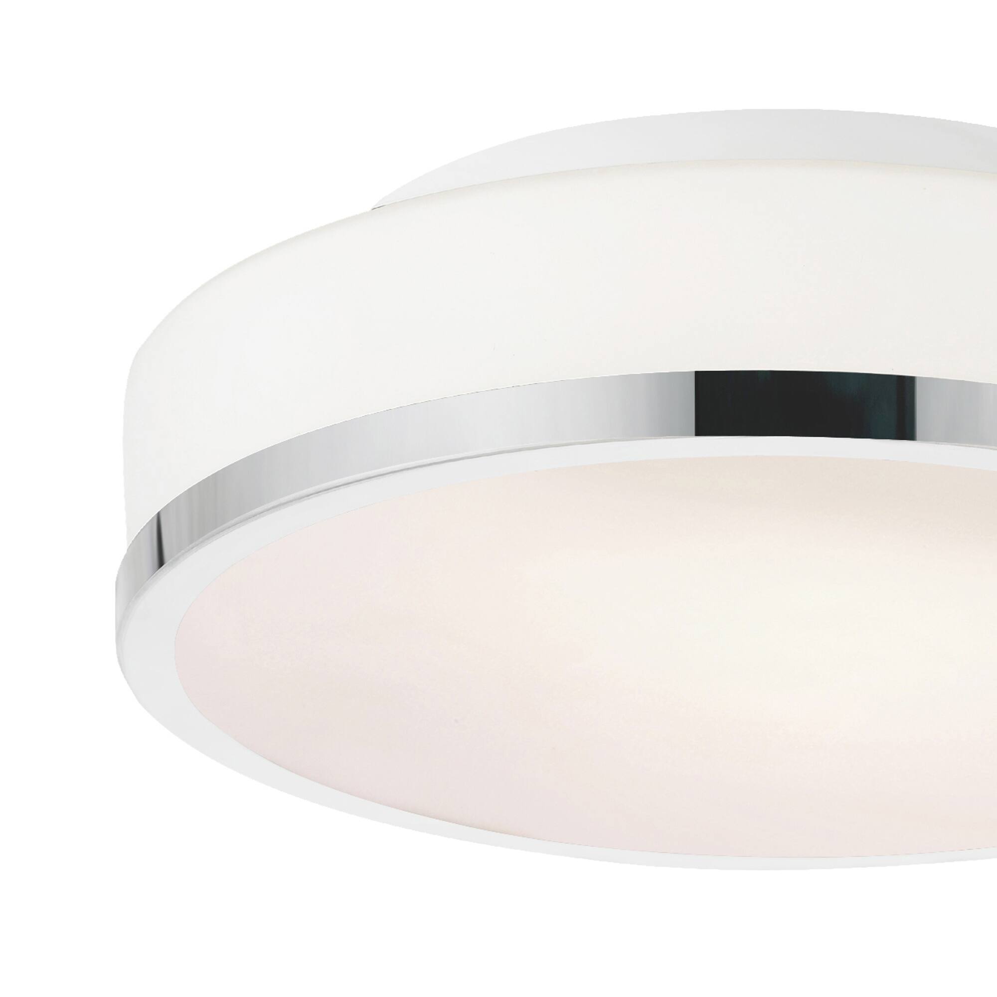 Left. CWI Lighting - Frosted 2 Light Drum Shade Flush Mount With Satin Nickel Finish - Satin Nickel.
