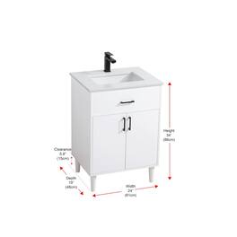 Elegant Kitchen and Bath - Chandler 24 Inch Single Bathroom Vanity In - White