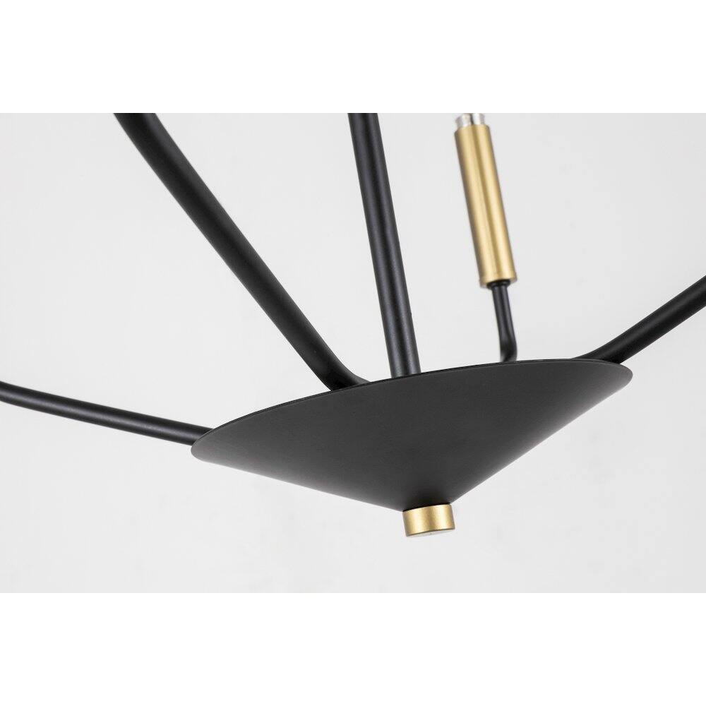 Back. Living District - Enzo 4 Light Black And Brass Pendant - Black And Brass.