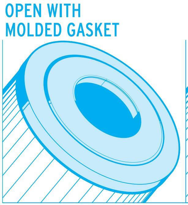 OPEN WITH MOLDED GASKET