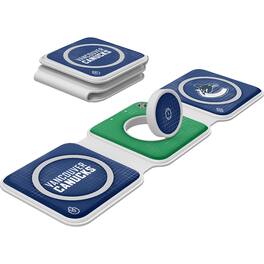 Keyscaper - Vancouver Canucks 3-in-1 Foldable Charger - White