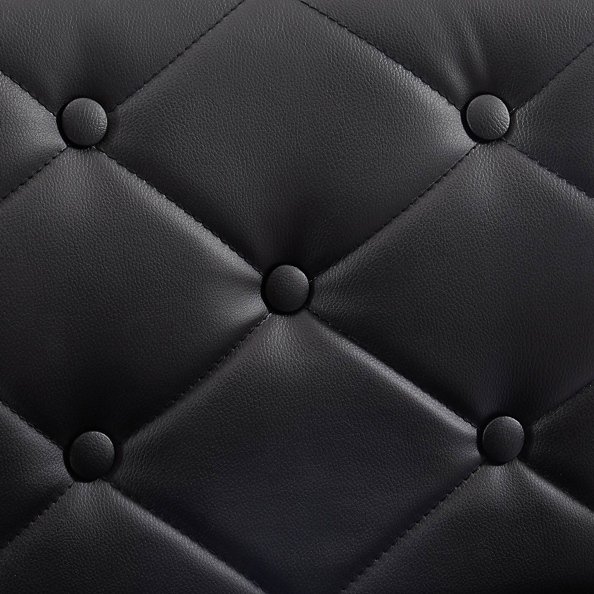 Left. Vecelo - PU Leather Office Chair - Adjustable Height Rolling Armless Chair, Basic Task Chair with No Arms - Black.