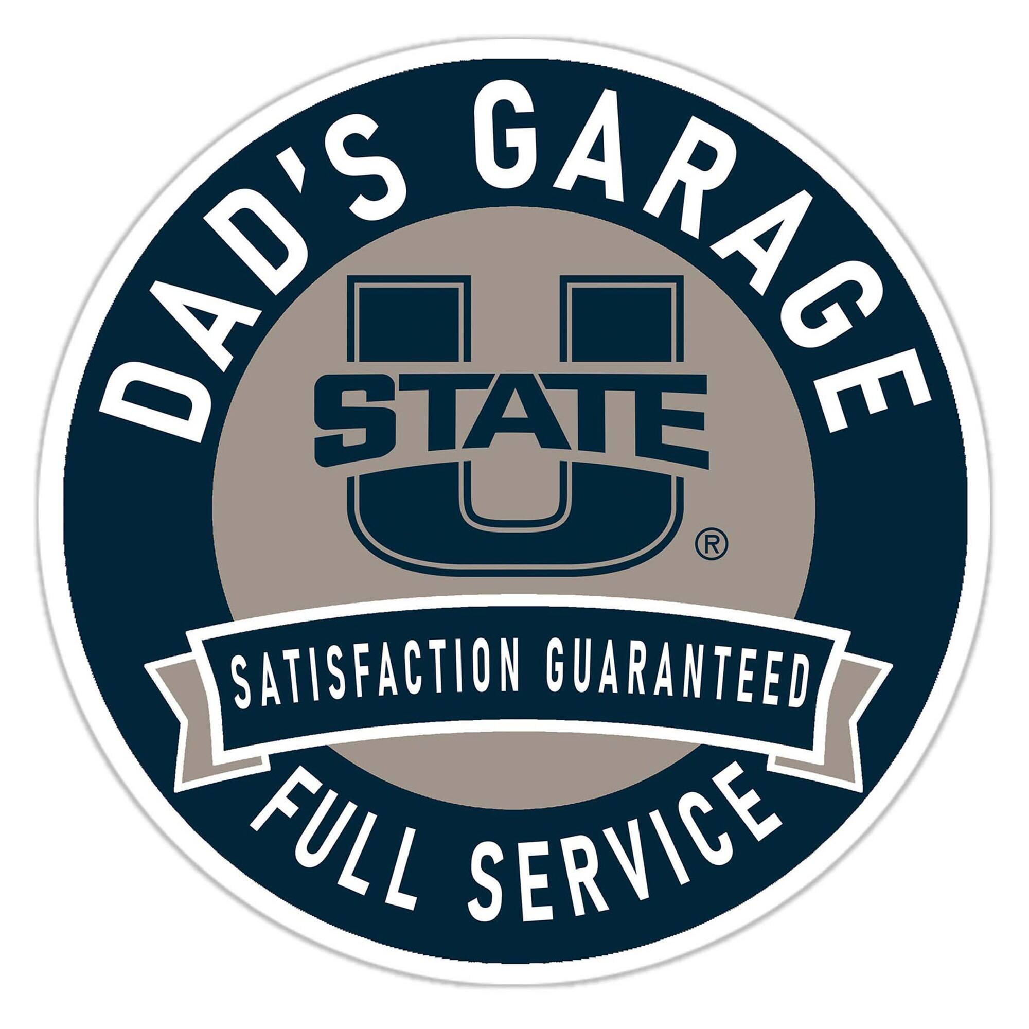 Utah State Aggies 16" Dad's Garage Wood Sign