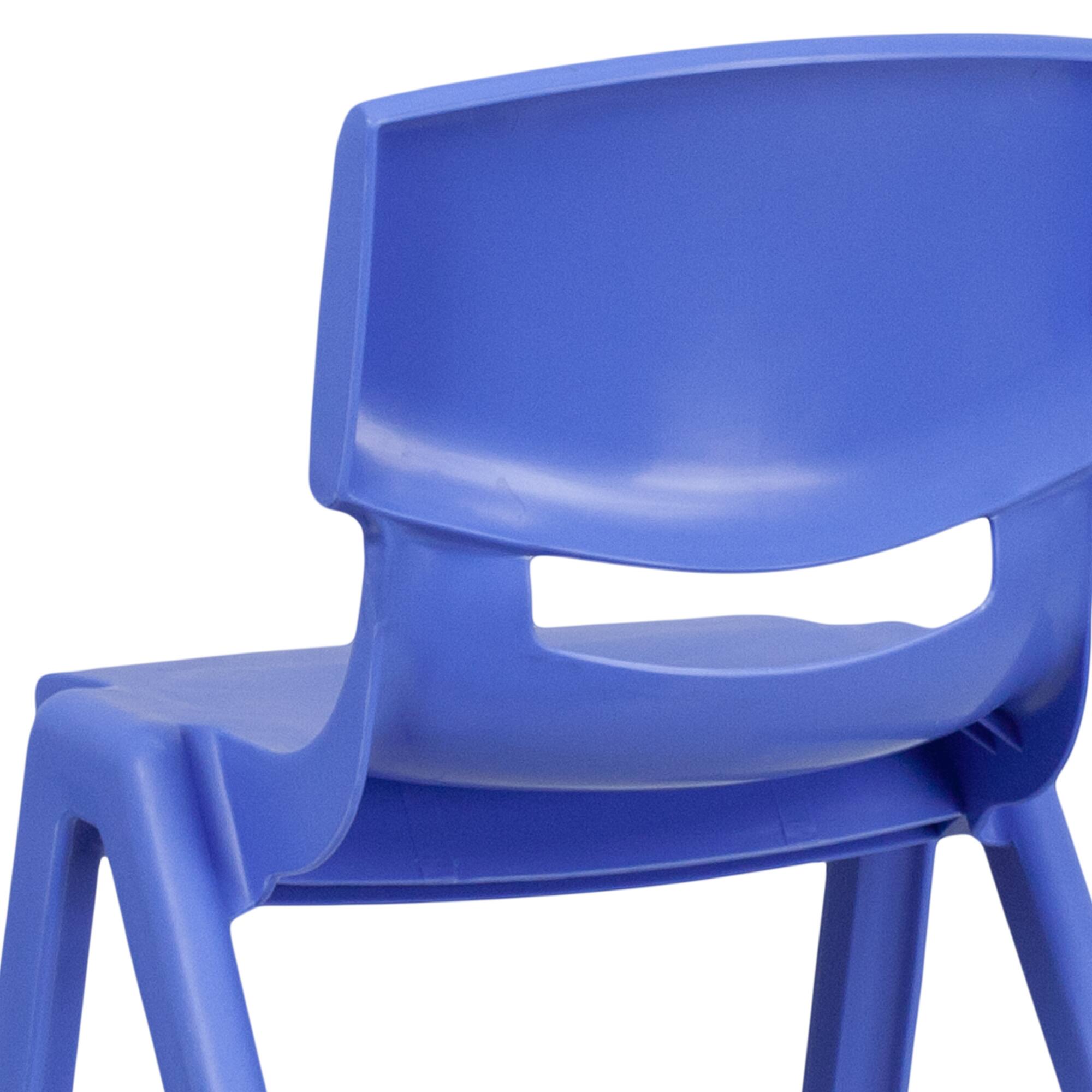Alt View 10. Emma + Oliver - 2 Pack Plastic Stack School Chair with 13.25"H Seat, K-2 School Chair - Blue.