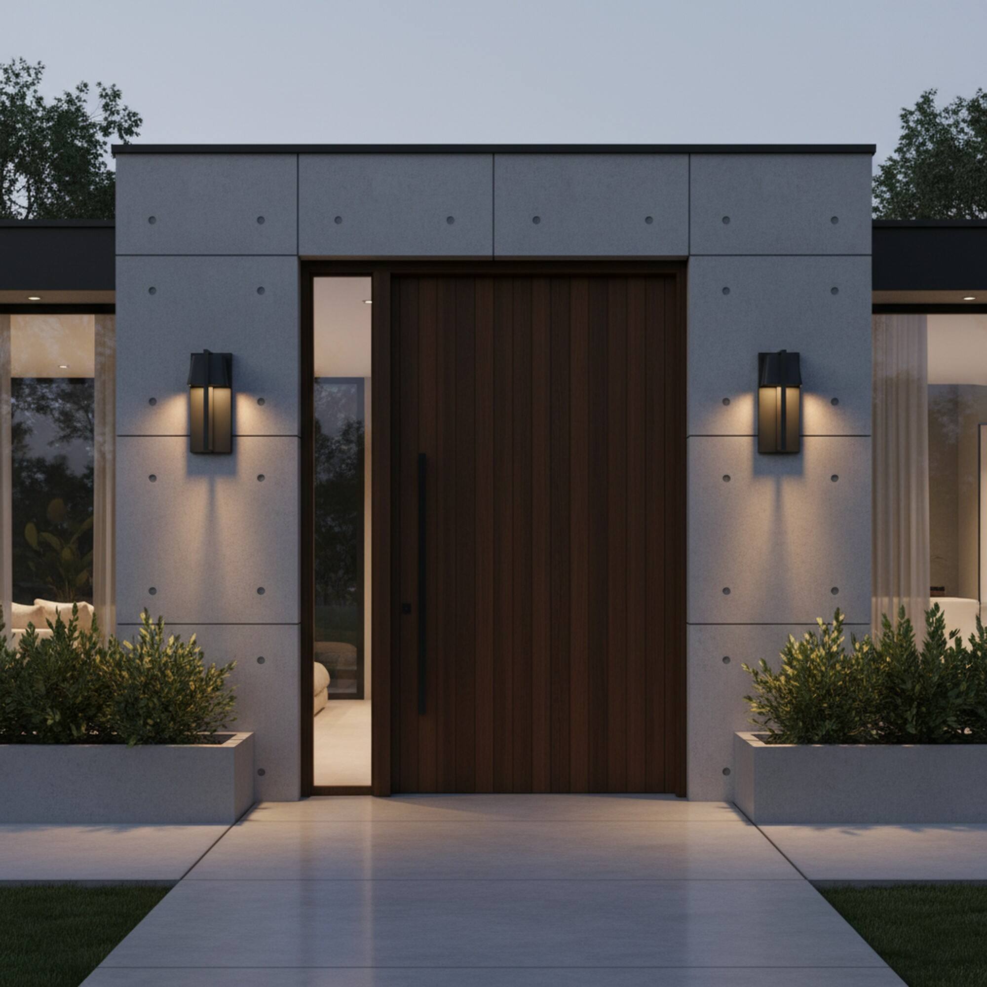 Left. Umeiluce - LED Outdoor Wall Sconces Waterproof - Matte Black.