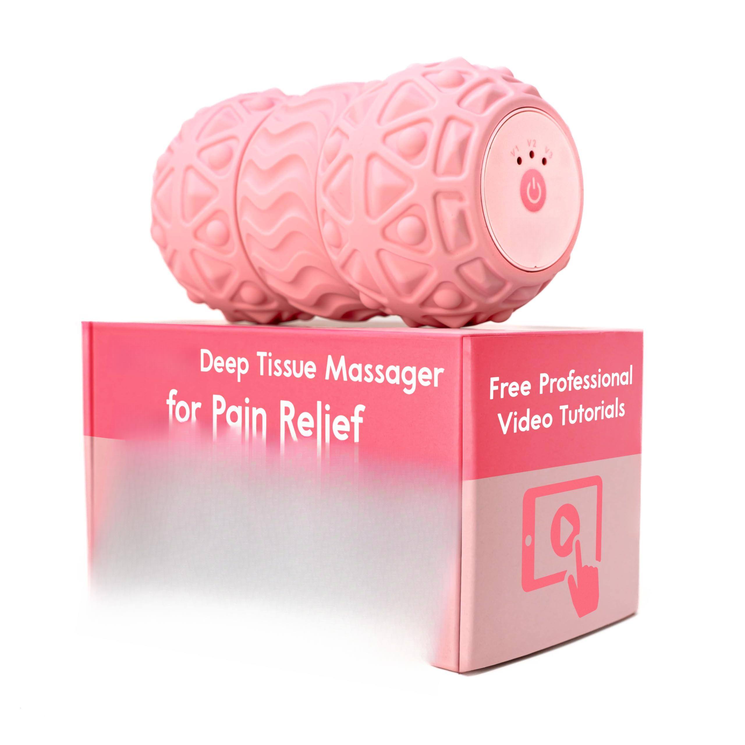 Live At Space - Pink Vibrating Massage Roller 3-Speed Deep Tissue Foot to Neck Relief - 642146678219