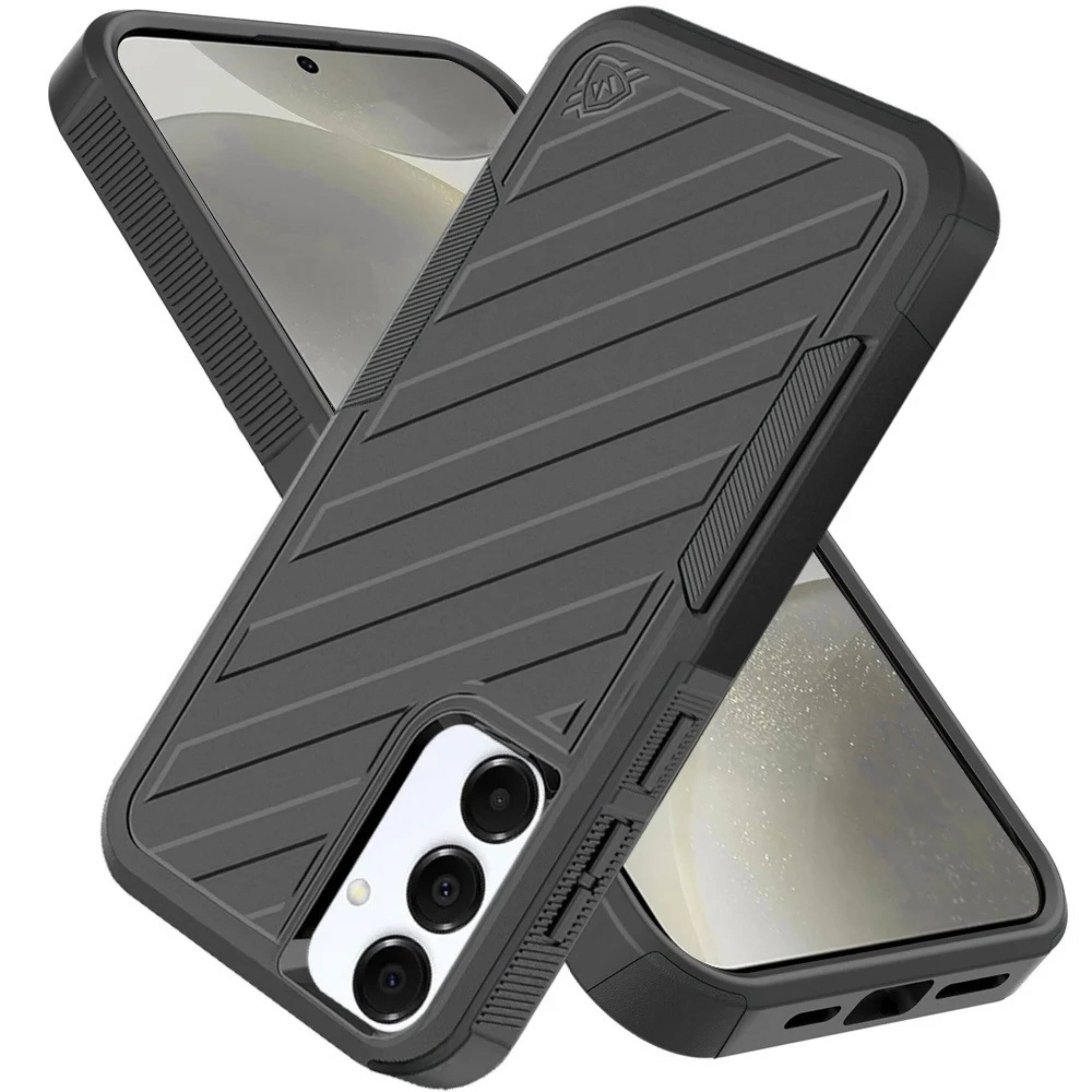 Back. Kitcheniva - Shockproof Rugged Case For Samsung S25 Plus S24 Plus Dual Layer Design Black - Black.