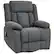 Front. Homcom - Velvet Swivel Recliner: Manual Rocker w/Massage+Heat, Footrest+Side Pockets Living Room - Gray.