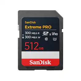 SANDISK - Extreme PRO UHS-II V90 SDXC Memory Card - 512GB, Single