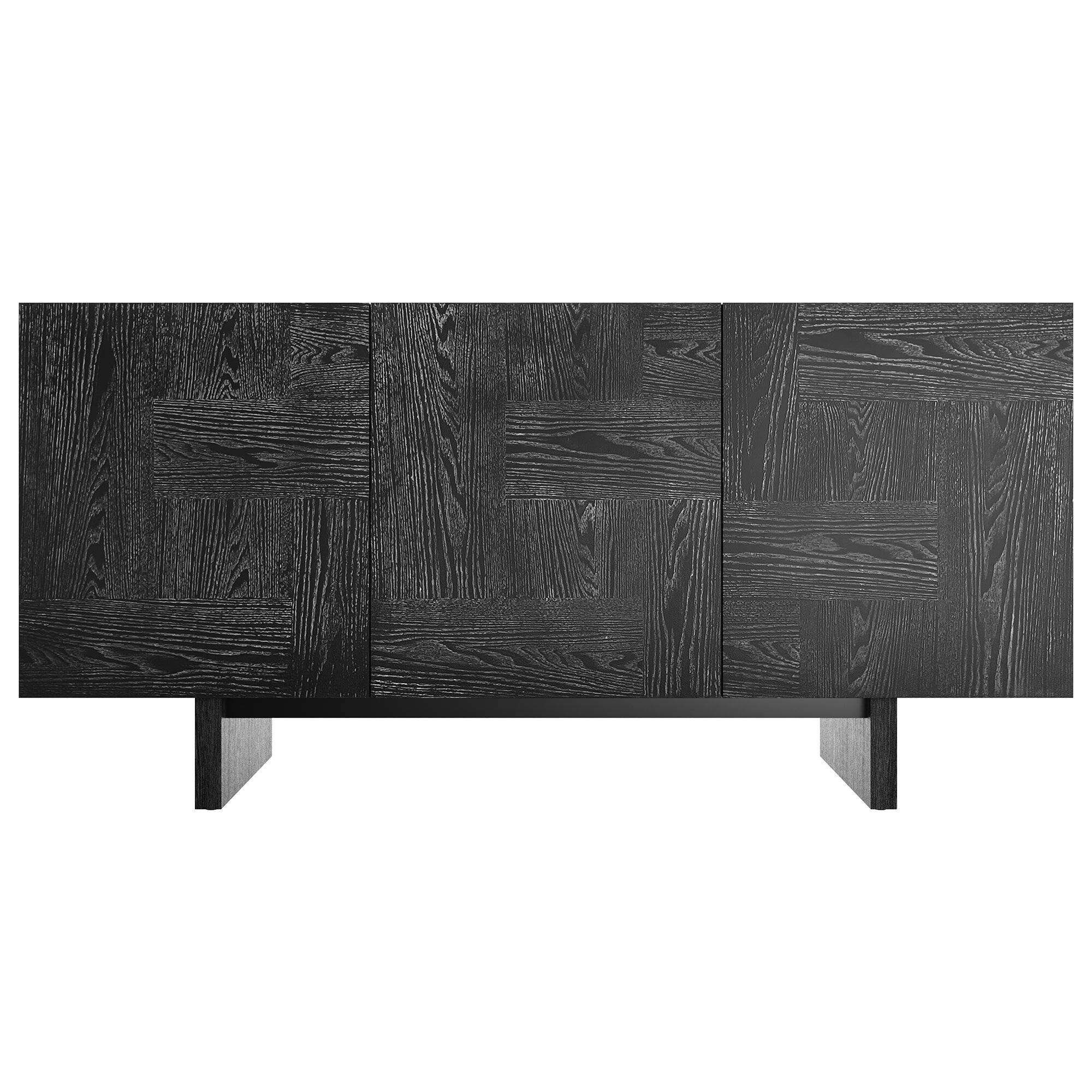 Front. Boyel Living - Black Grain TV Stand Fits TVs up to 60 to 75 in. - Black.
