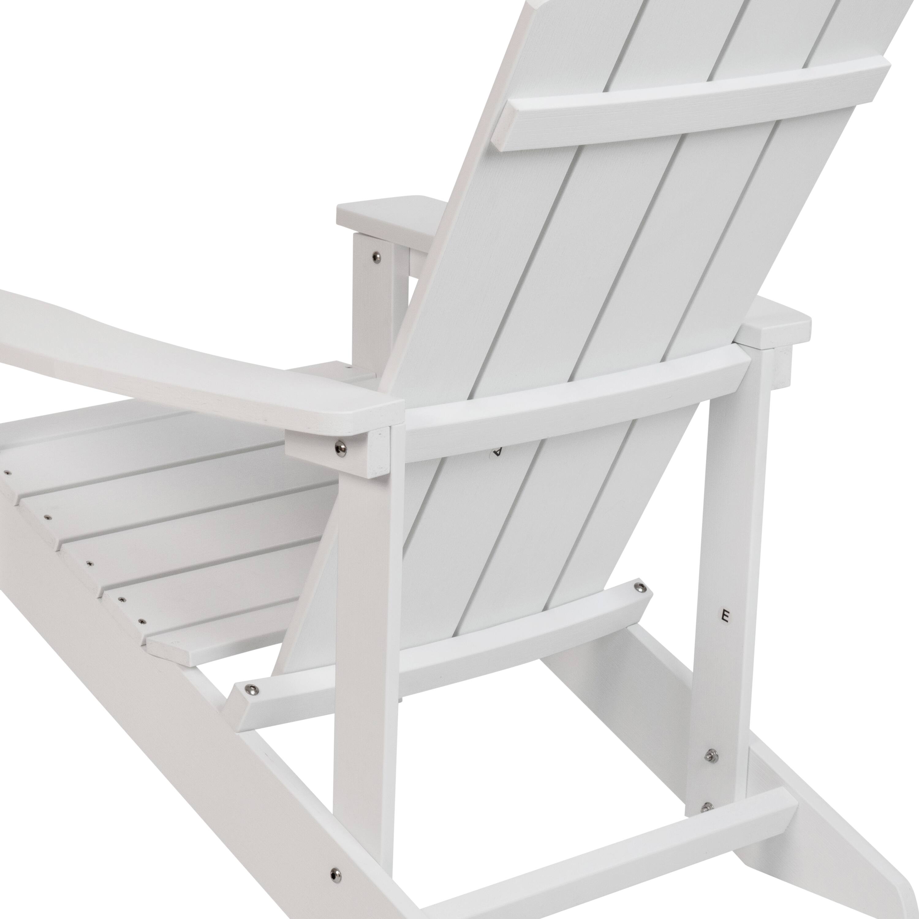 Alt View 9. Emma + Oliver - All-Weather Poly Resin Wood Adirondack Chair - White.