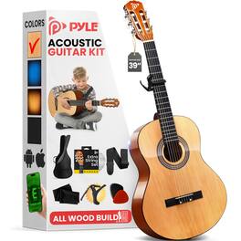 Pyle - Classical Guitar Starter Kit - 39" 4/4th - Brown