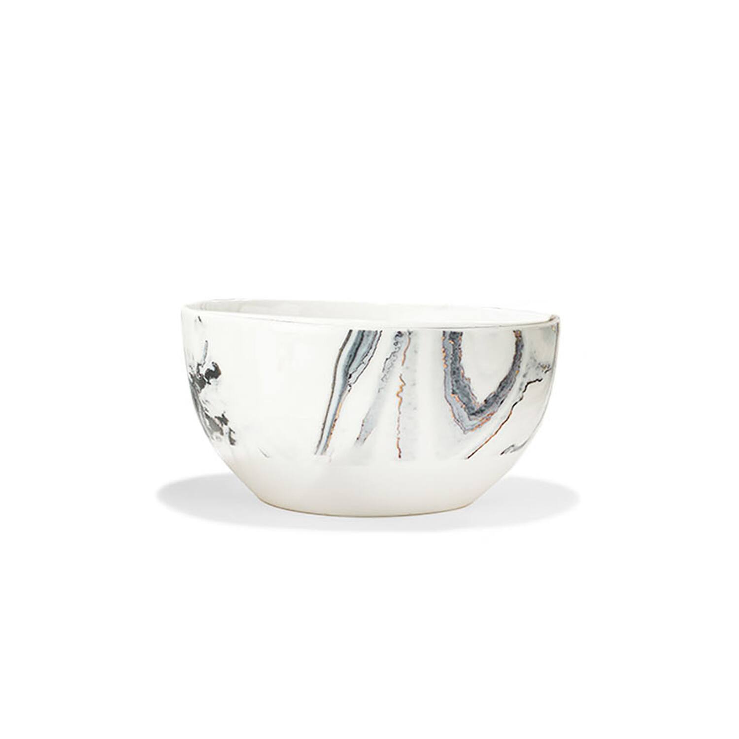 Back. American Atelier - Marble Coupe 16Pc Dinnerware Set - Black.