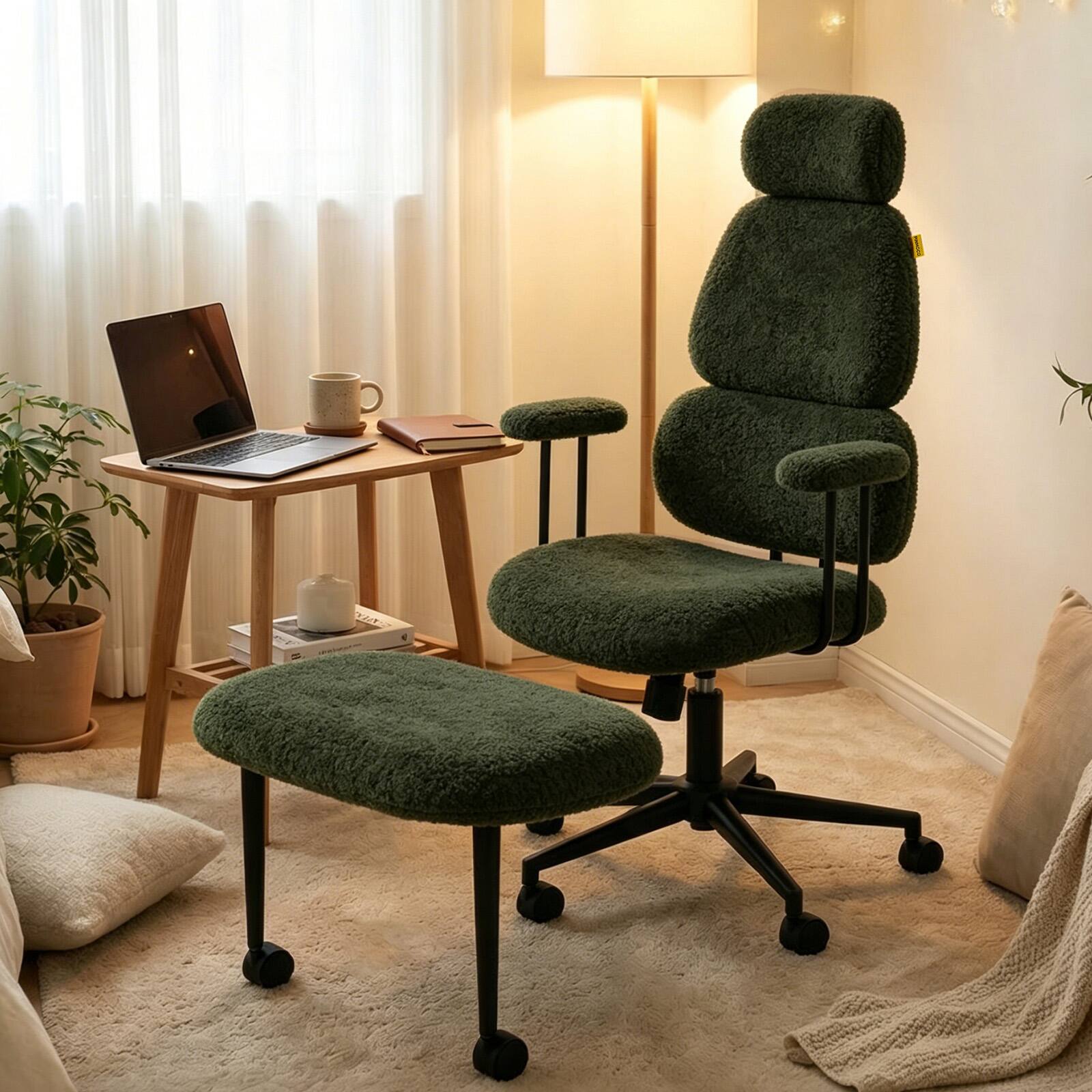 Alt View 1. Pinmoco - Ergonomic Criss Cross Office Chair with Armrests, Adjustable Height, Swivel Casters, Gaming Chair - Green.
