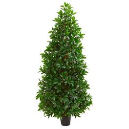 BreeBe - 5' Bay Leaf Cone Topiary Tree UV Resistant (Indoor/Outdoor) - Green