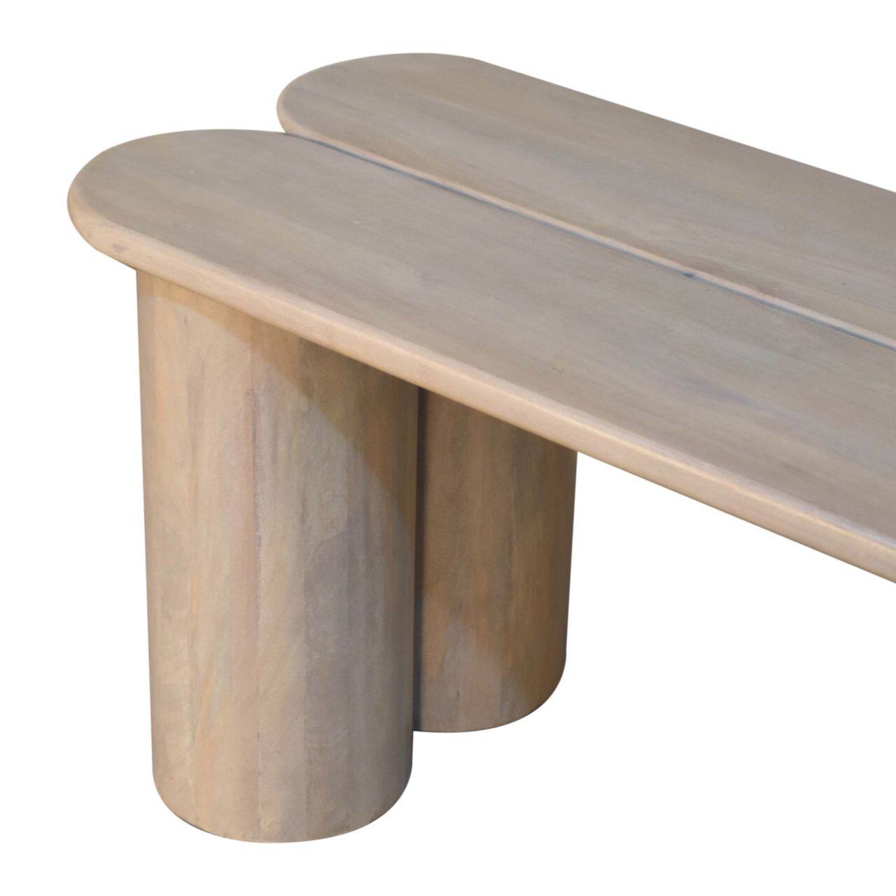 Alt View 4. Artisan Furniture - Artisan Furniture Solid Wood Twin Plank Bench, Ivory - Ivory.