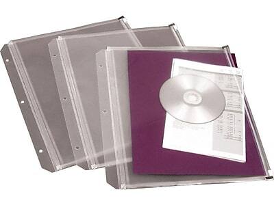 Alt View 2. Cardinal - Zipper Polypropylene/PP Binder Pockets, Clear, 3/Pack  - Clear.