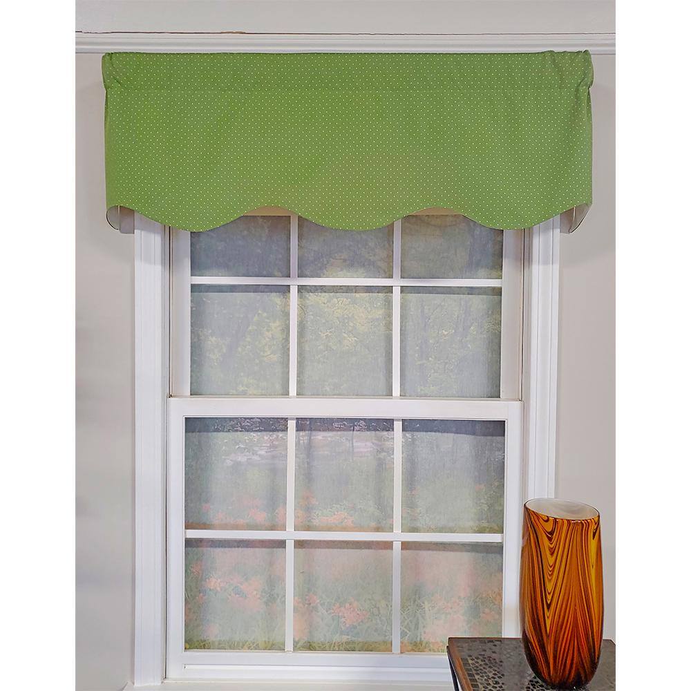 Angle. RLF Home - RLF Home Eleni Provance 3" Rod Pocket Lining Luxurious and Elegant Window Treatment Valance 50" x 15" Celery - Celery.