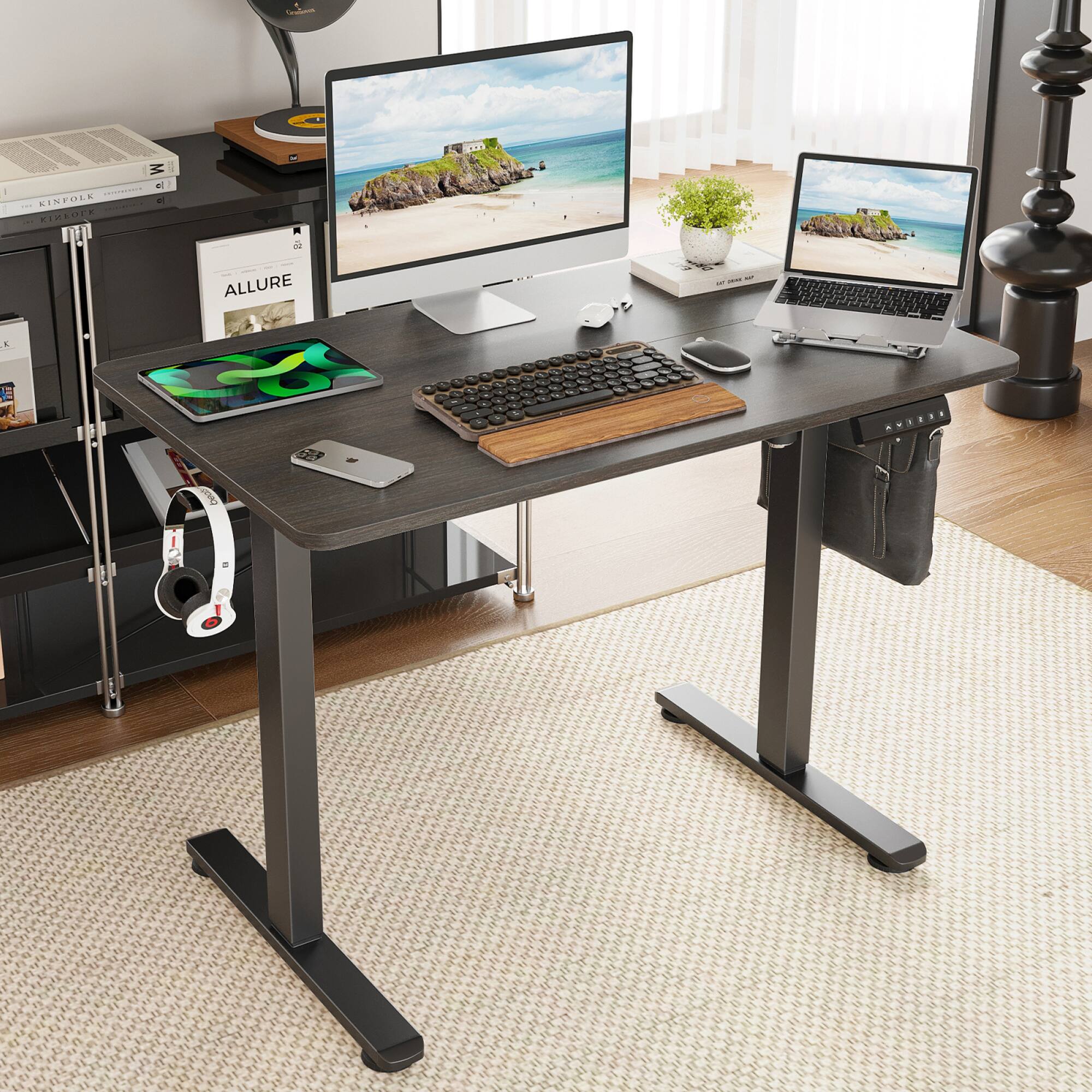 GOODSILO - Electric Standing Desk Adjustable Height Sit Stand Home Office Desk with Splice Board