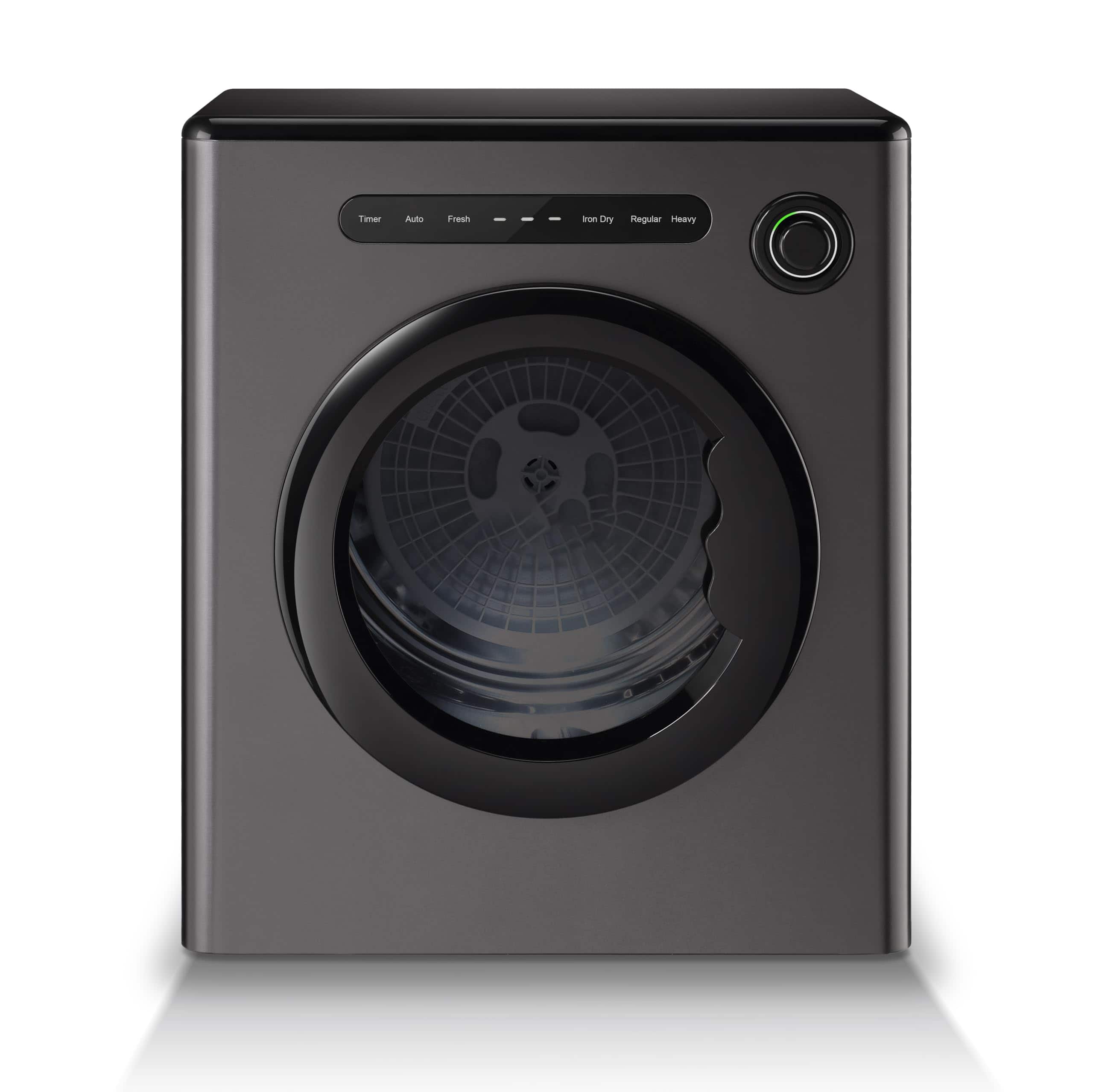 GlowWise - 11LB Ultra-Quiet Compact Dryer, Sturdy with Exhaust Pipe & Stainless Tub for Apartments, RVs, Small Spaces - Gray