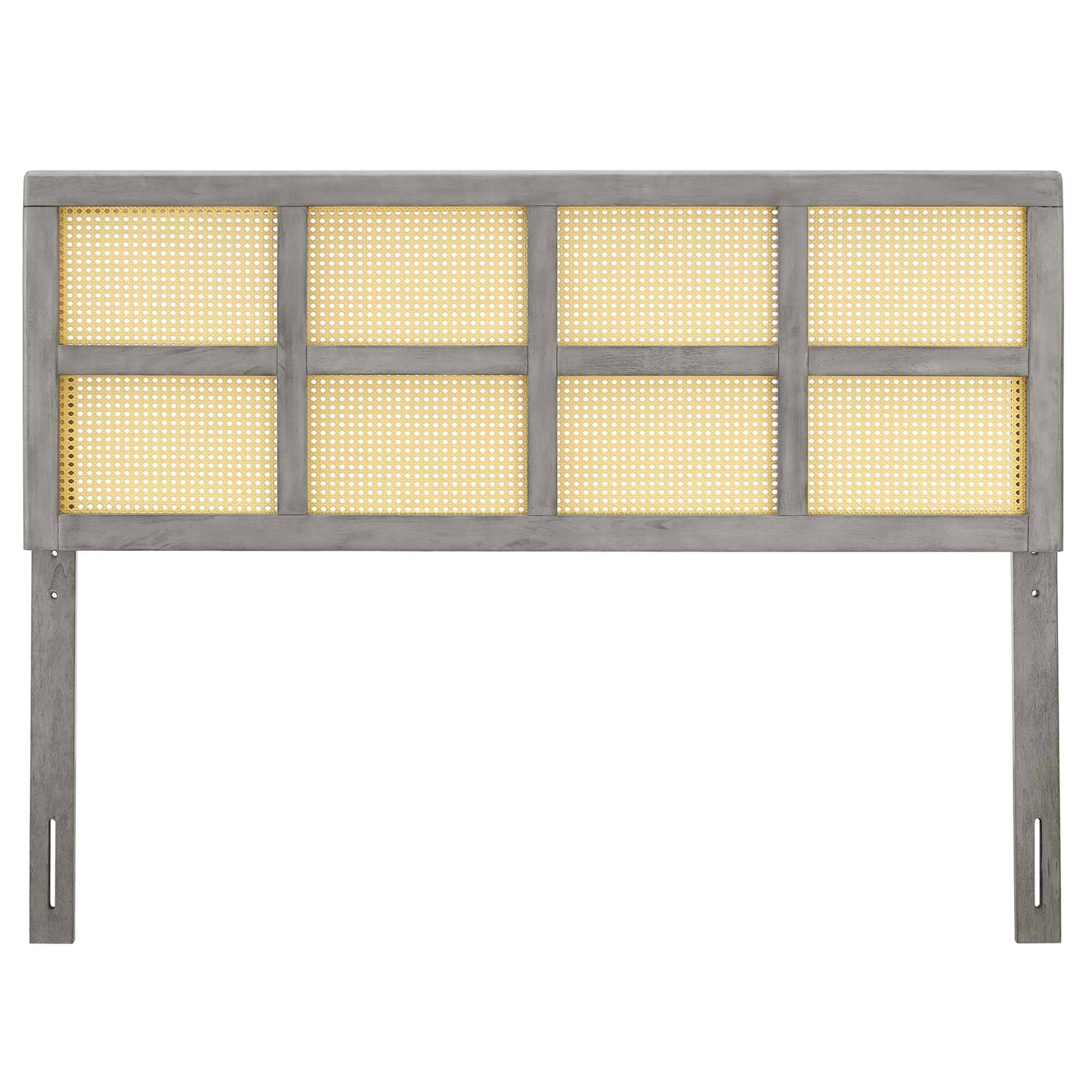 Back. Modway - Luana Cane Queen Headboard by Modway - Gray.