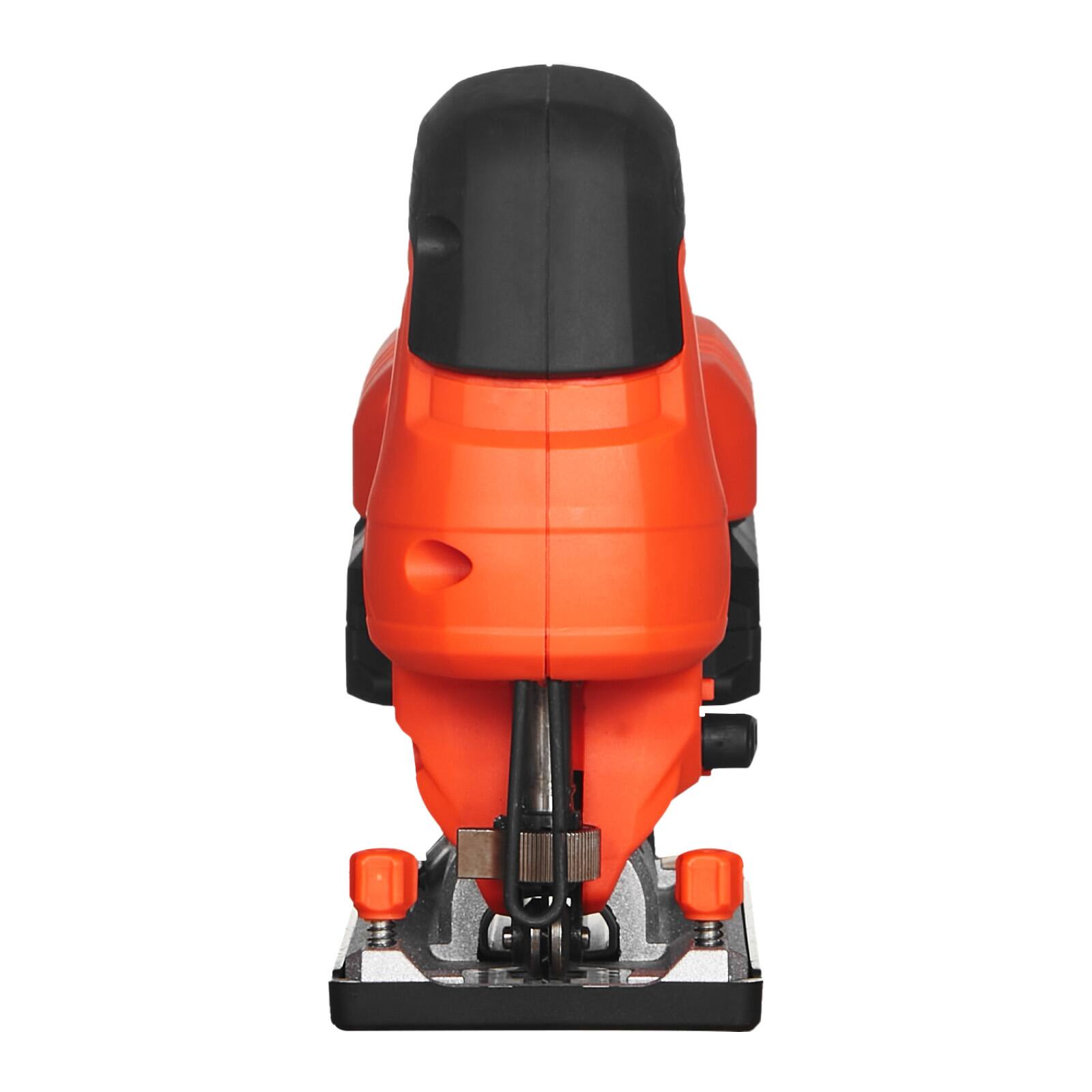 Alt View 5. VEVOR - Cordless Jig Saw, 20 V Brushless Motor, 3500 SPM Blade Speed, Cordless Jigsaw with 6 pcs Blades, LED Light - Orange + Black.