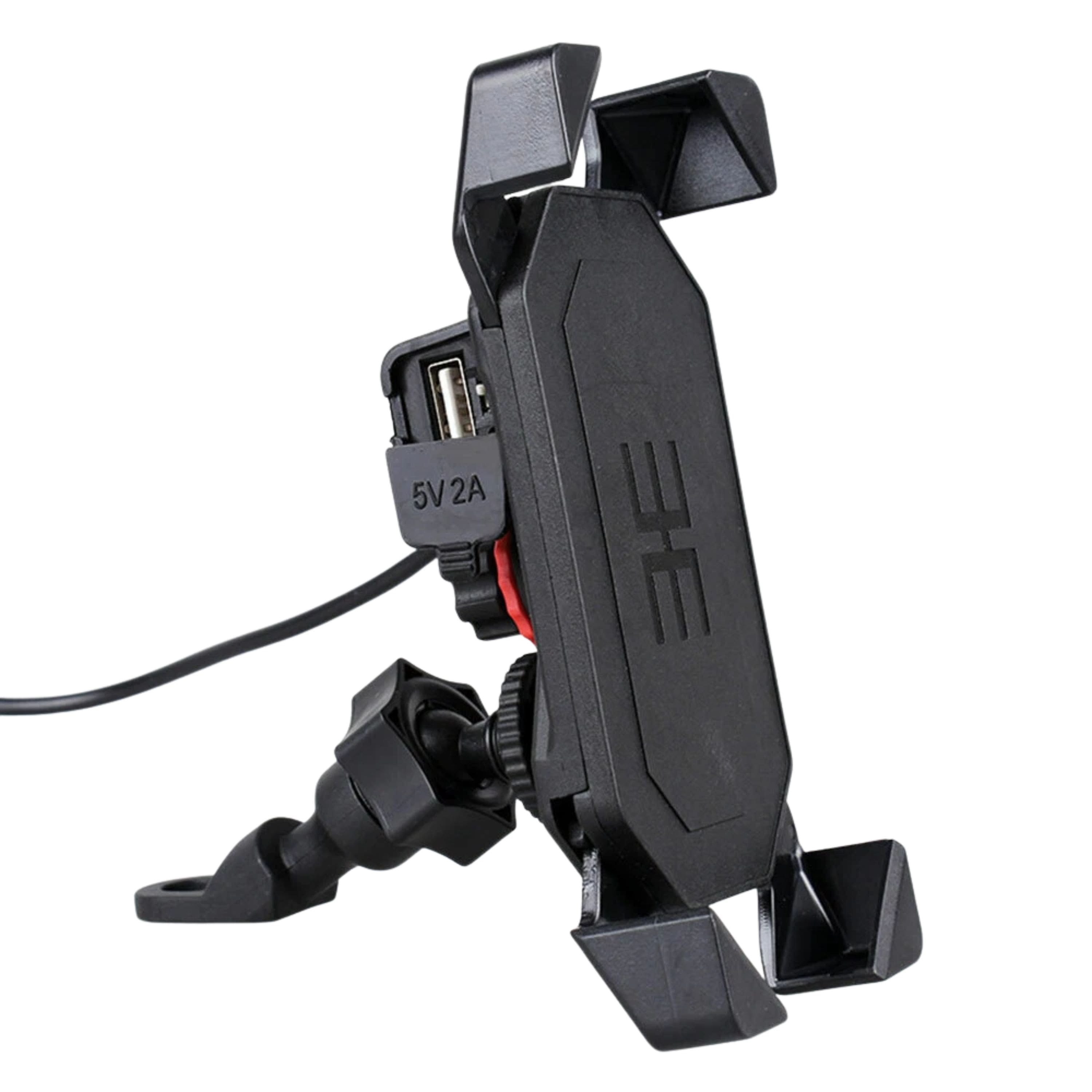 Kitcheniva - Motorcycle Bike ATV Cell Phone GPS Handlebar Mirror Mount Holder USB Charger - Black